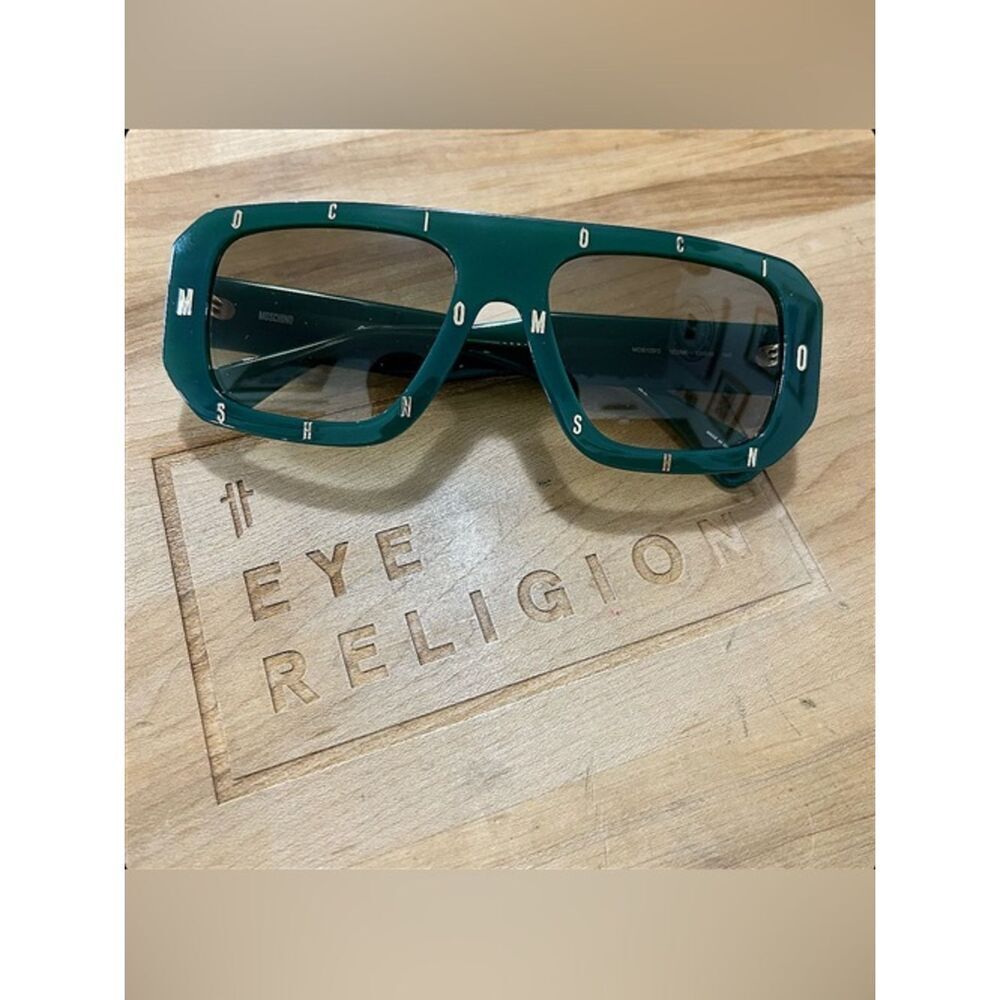 Moschino Dark Green Logo Frame Sunglasses